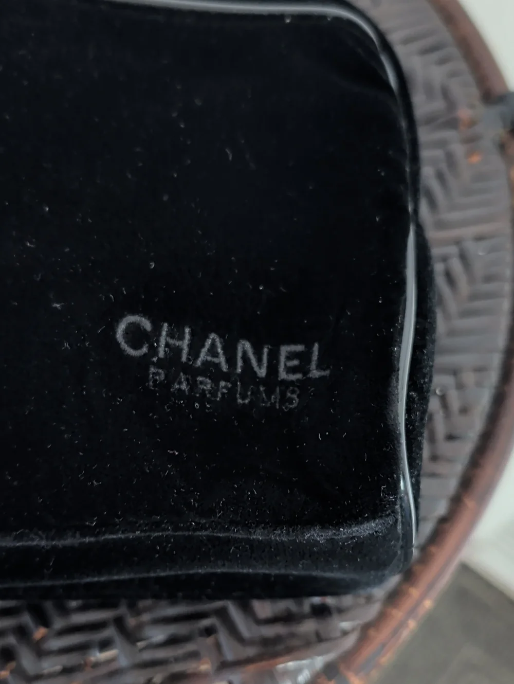 Chanel parfums velvet makeup bag